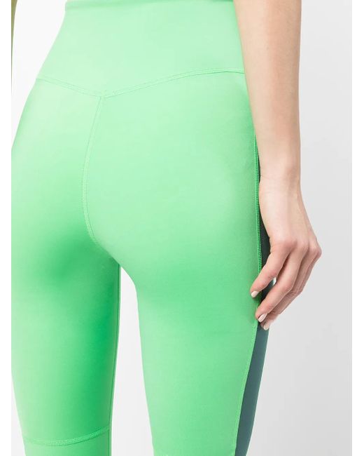 7 DAYS ACTIVE Green High-Waisted Colour-Block Leggings