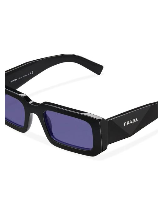 Prada Blue Symbole Rectangle-Frame Sunglasses for men