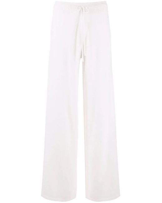 Lisa Yang White Drawstring Cashmere Trousers