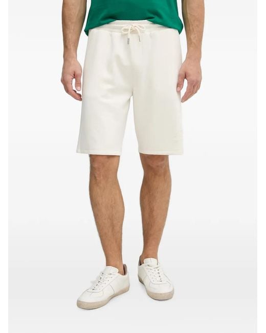 Karl Lagerfeld Natural Logo-Embossed Drawstring Shorts for men