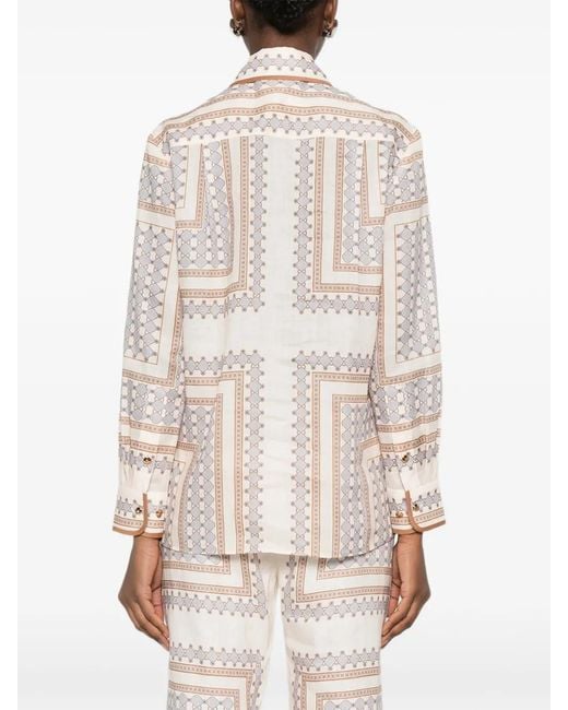 Zimmermann White Patterned Shirt