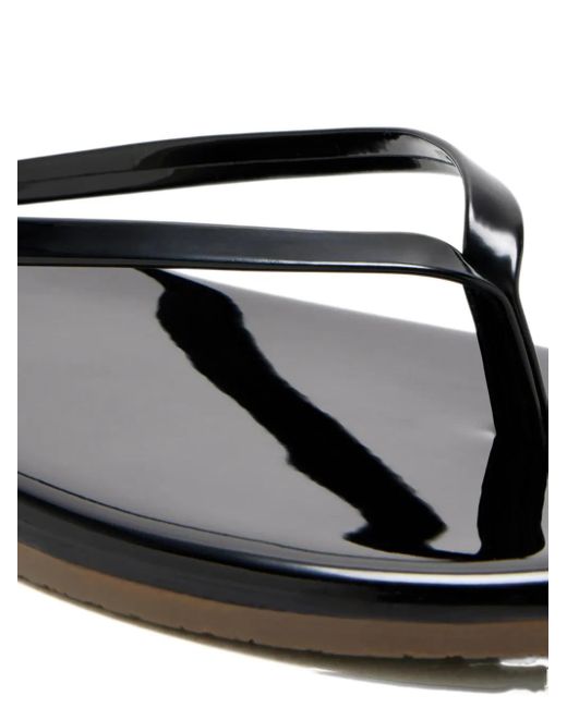 TKEES Black Lily Glossy Thong Sandals
