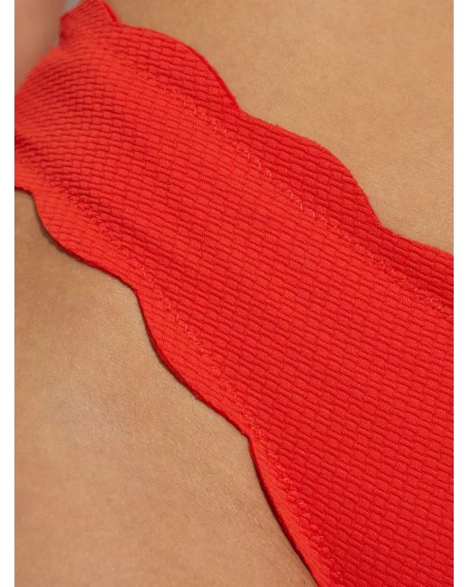 Marysia Swim Bikinislip Met Gewelfde Afwerking in het Red