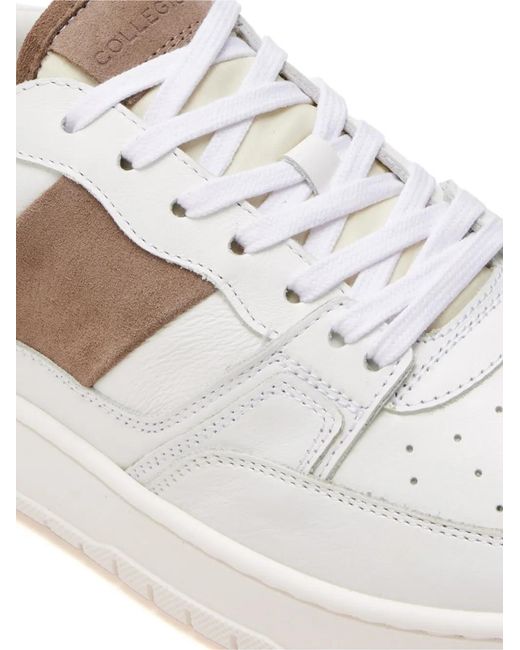 Collegium White Striped Panel Sneakers