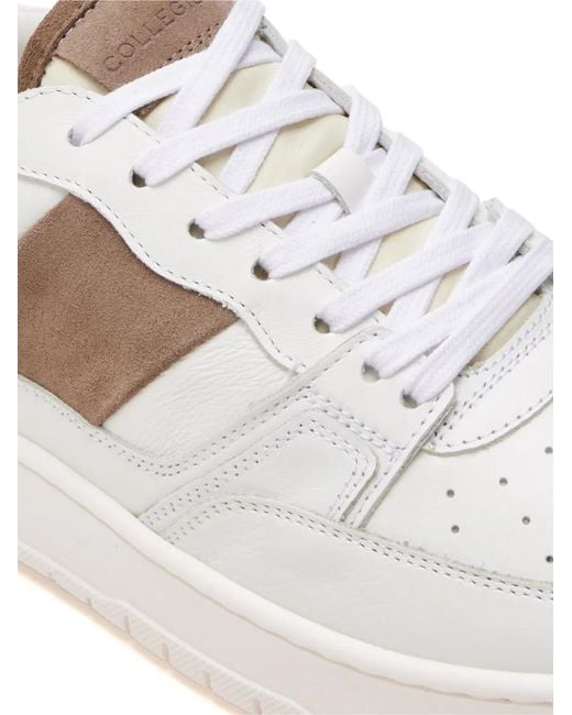 Collegium White Striped Panel Sneakers