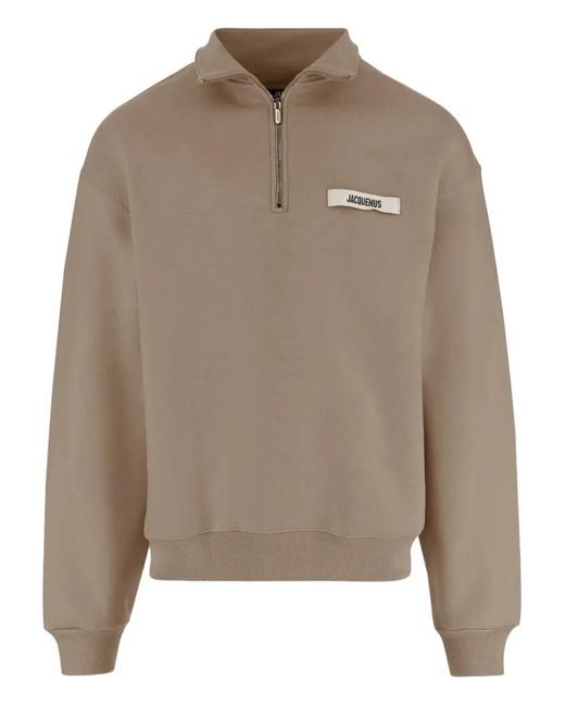 Jacquemus Brown "Le Camionneur Gros Grain" Polo Neck Sweatshirt for men