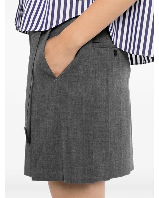 Sacai Gray Pleated Suiting Shorts