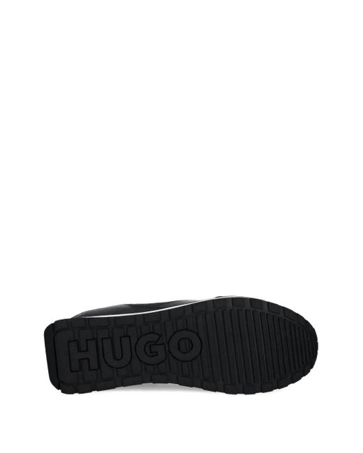 HUGO Black Monogram-Detail Sneakers for men