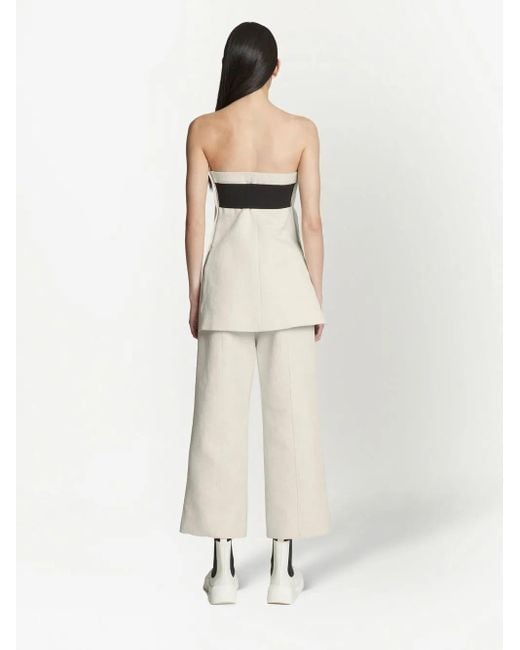 Proenza Schouler Natural Patterned-Jacquard Bustier Top
