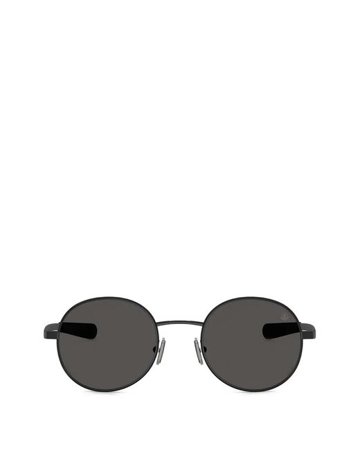 Moncler Black Matte Round Sunglasses