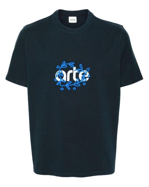 Arte' Blue Teo Cotton T-shirt for men