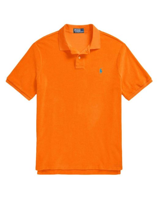 Polo Ralph Lauren Frottee-Poloshirt mit Logo in Orange für Herren