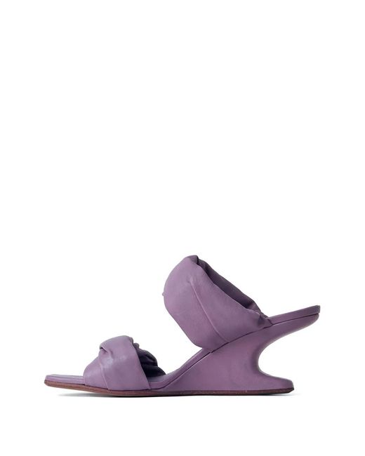 Rick Owens Purple Draped Wedge Sandals