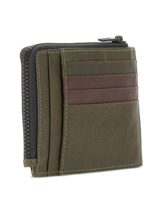 Piquadro Green Zip-Around Cardholder for men
