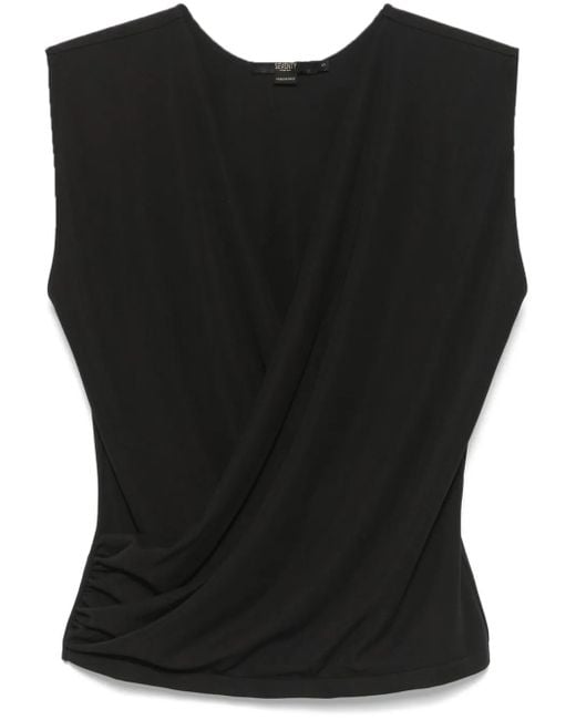 Seventy Black Draped-Detail Top