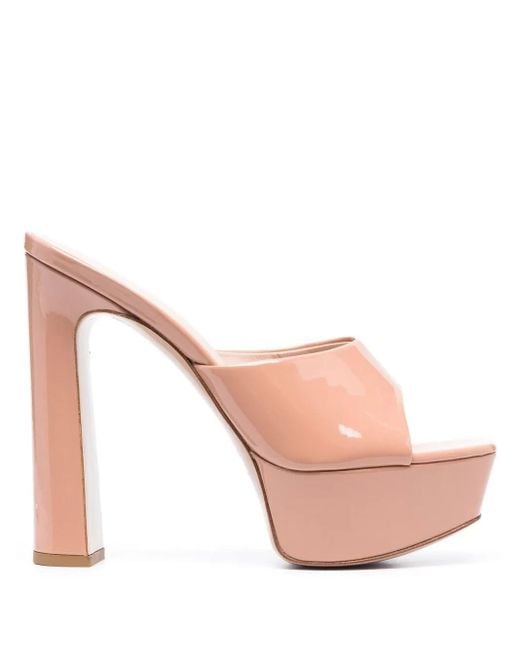 Le Silla Pink Patent Leather Platform Sandals