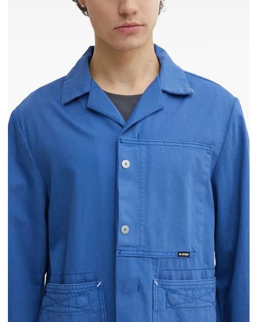 G-Star Blue Buttoned Jacket for men