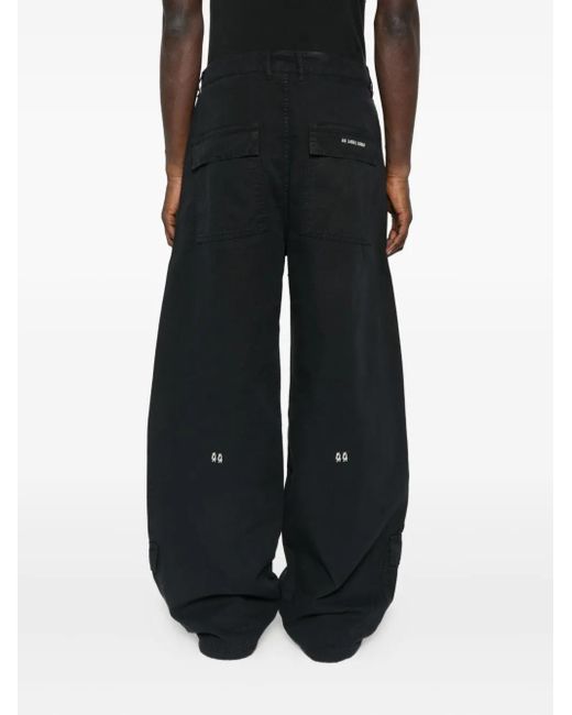 44 Label Group Black Logo-Tape Trousers for men