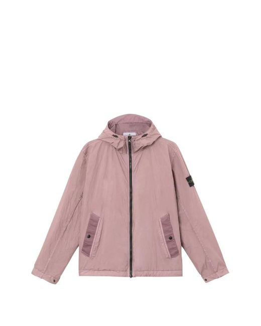 Stone Island Pink Light Jackets for men