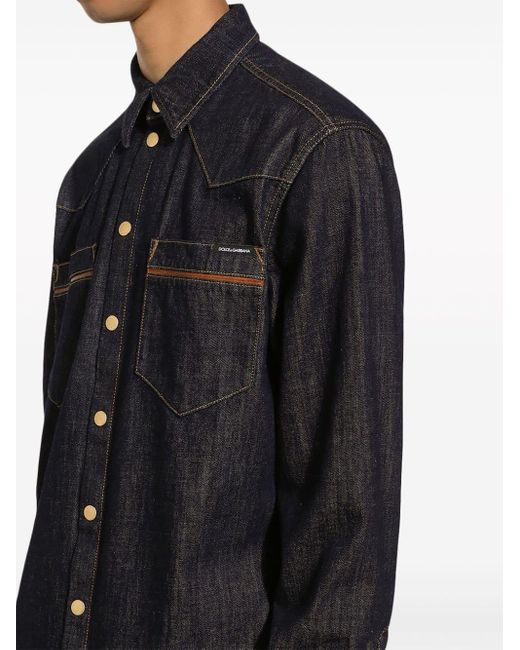 Chemise en jean à poches poitrine Dolce & Gabbana pour homme en coloris Blue