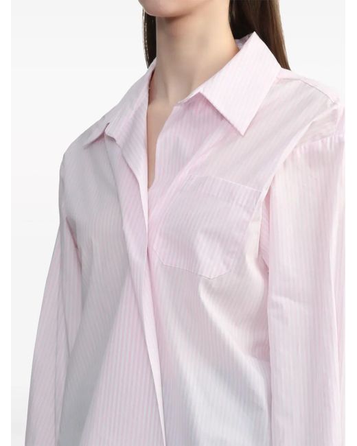 B+ AB Pink Asymmetric Cotton Shirt