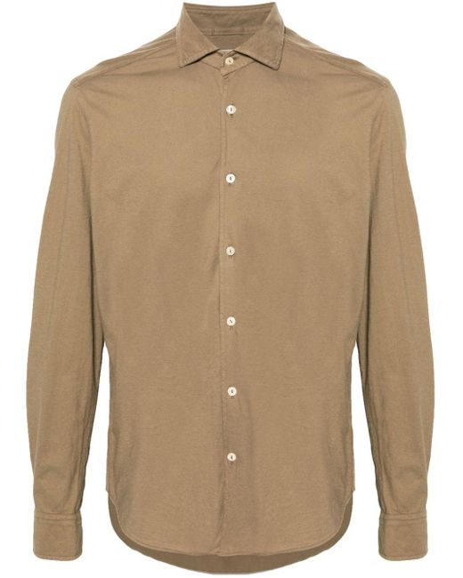 Tintoria Mattei 954 Natural Jersey Cotton Shirt for men