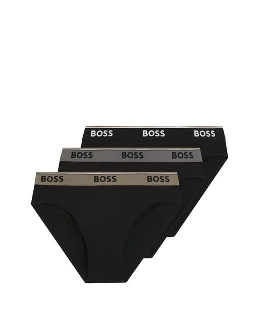 Boss Black Logo-Waistband Briefs for men