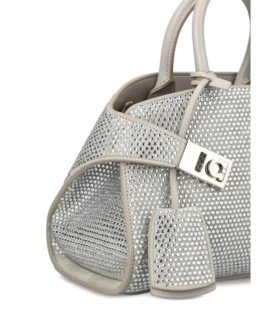 Ferragamo Gray Crystal Hug Bag