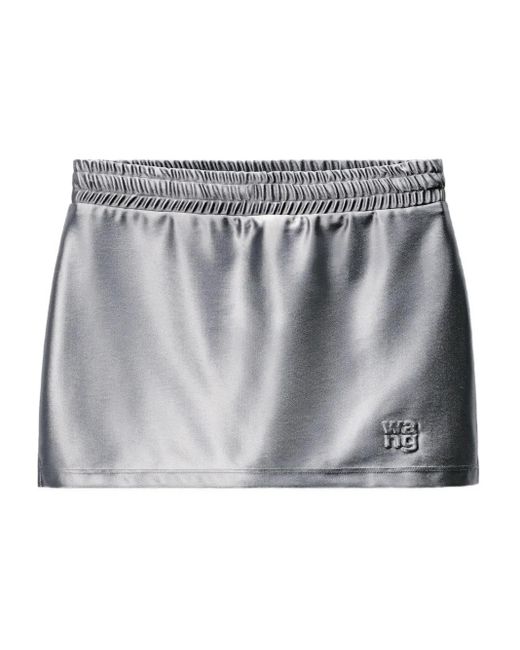Alexander Wang Gray Elasticated-Waistband Satin Skirt