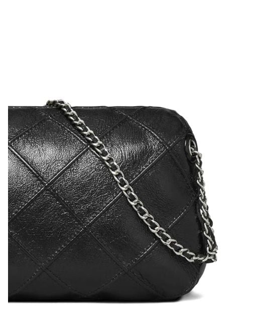 Borsa A Tracolla Fleming Trapuntata di Tory Burch in Black