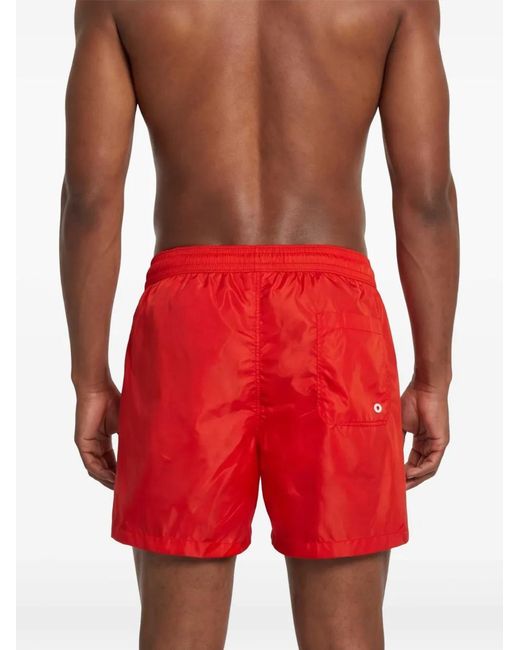 THE (Alphabet) Red Drawstring Shorts for men