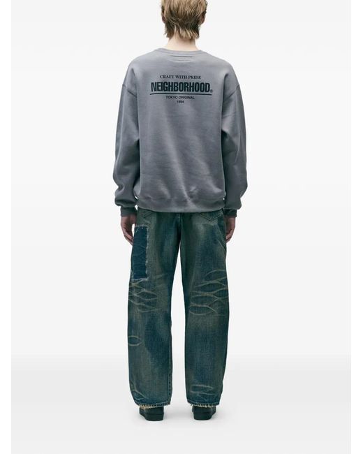 Neighborhood Green Patchwork Cotton Jeans for men