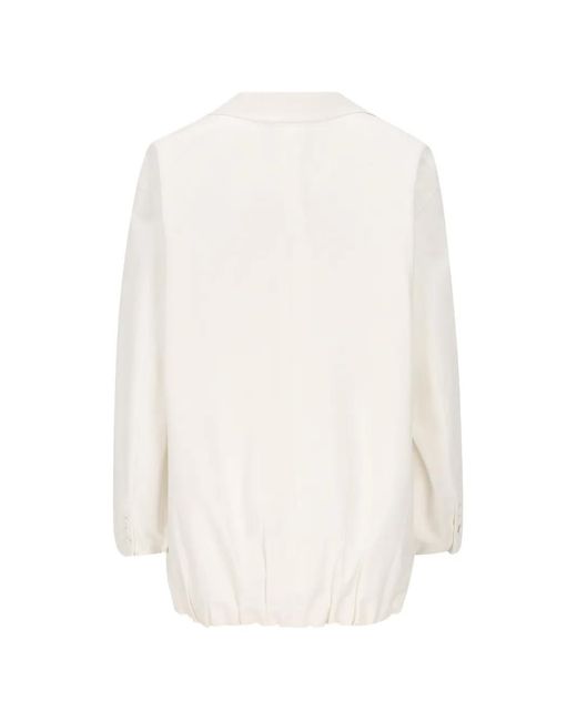 Fendi White Elasticated-Hem Blazer