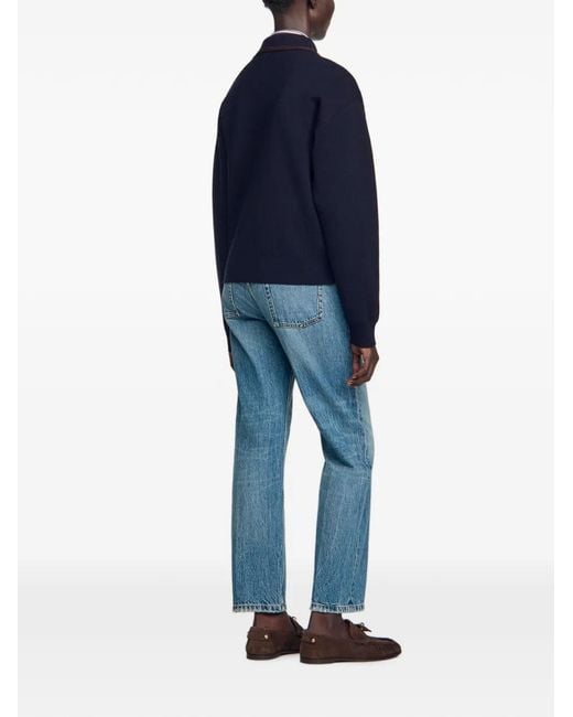 Sandro Blue Quarter-Zip Sweatshirt