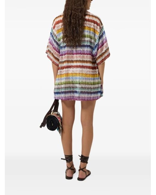 Missoni Gray Zigzag Lace-Up Kaftan