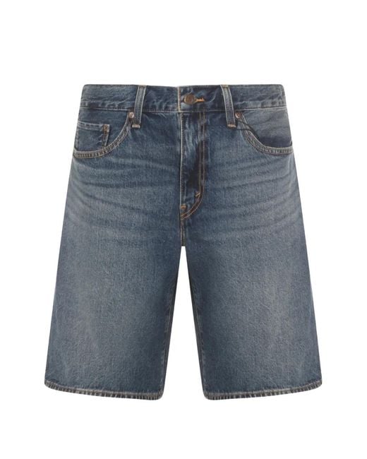 Levi's Blue Wide-Leg Denim Shorts