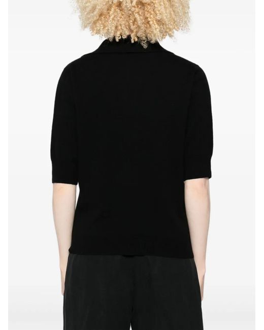 Liviana Conti Black Dorin V-Neck Three-Quarter-Sleeve Jersey