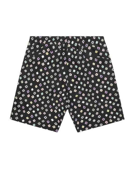 Needles Black Patterned Swim Shorts for men