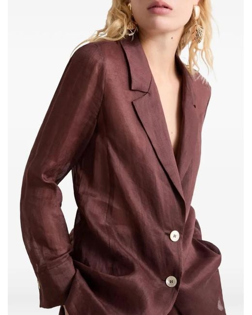 Marella Purple Notched-Lapel Blazer