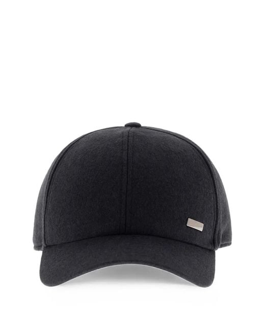 Herno Blue Cashmere-Silk Baseball Cap for men