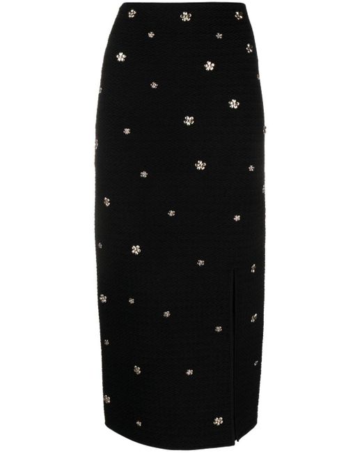 Falda de tubo con apliques florales Sandro de color Black