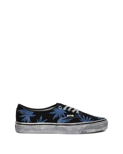 Vans Blue Authentic 44 Leaf-Print Sneakers for men