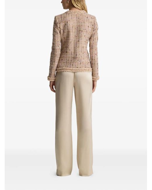 St. John Natural Tweed Fringed Jacket