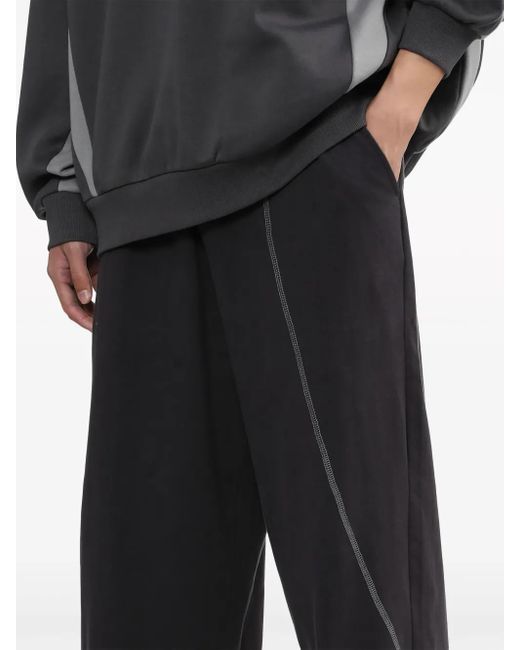 FIVE CM Blue Contrast-Stitching Cotton Track Pants for men
