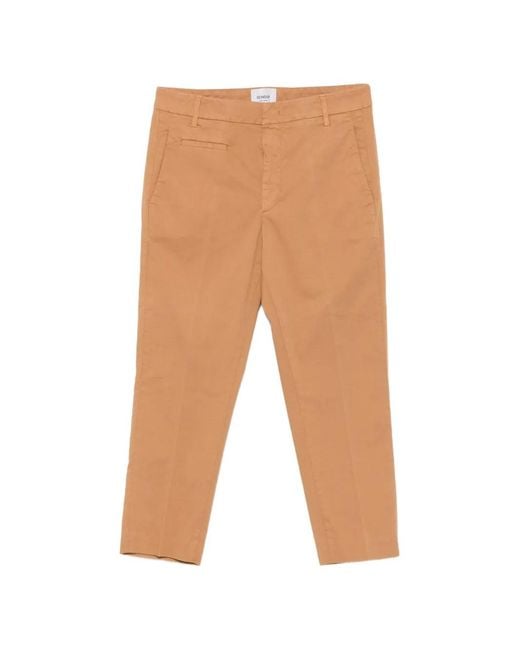 Dondup White Ariel Logo-Plaque Cotton Trousers