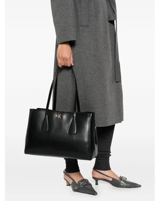 Calvin Klein Black Logo-Detail Tote Bag