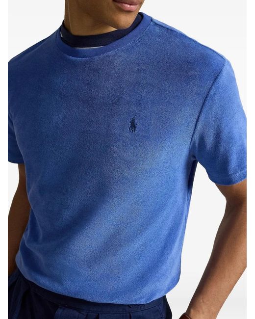 Polo Ralph Lauren Blue Terry-Textured T-Shirt for men