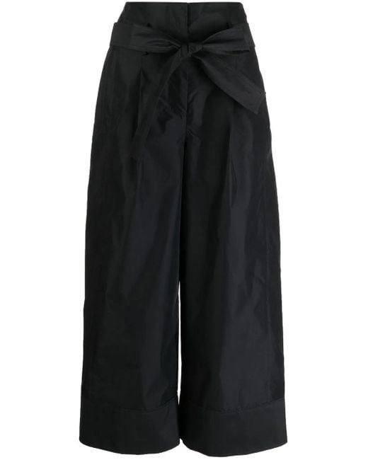 3.1 Phillip Lim Black Pleat-Detail Belted Cropped Trousers