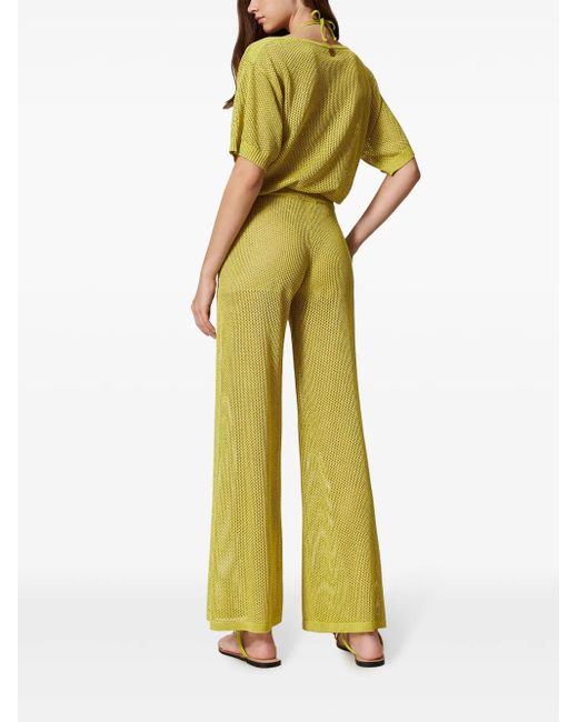 Twinset Yellow Knitted Trousers