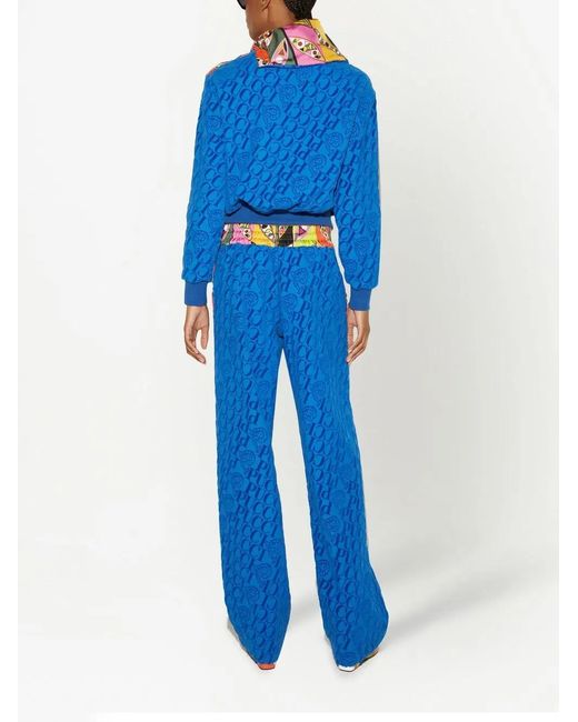 Emilio Pucci Blue Girandole-Print Track Pants